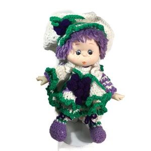Vintage Strawberry Shortcake & Friends Sweet Grapes Hand Crochet  13”  Doll